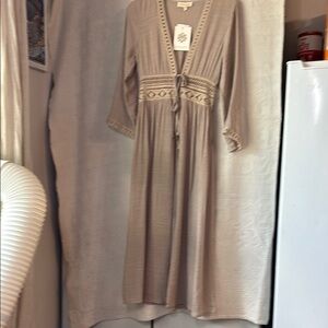 Rebellion Taupe Knit Dress beach cover